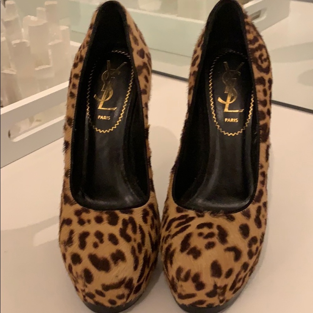 YSL leopard shoes